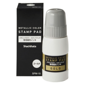 Shachihata Metallic Color Stamp Pad Refill Ink 15ml – Gold